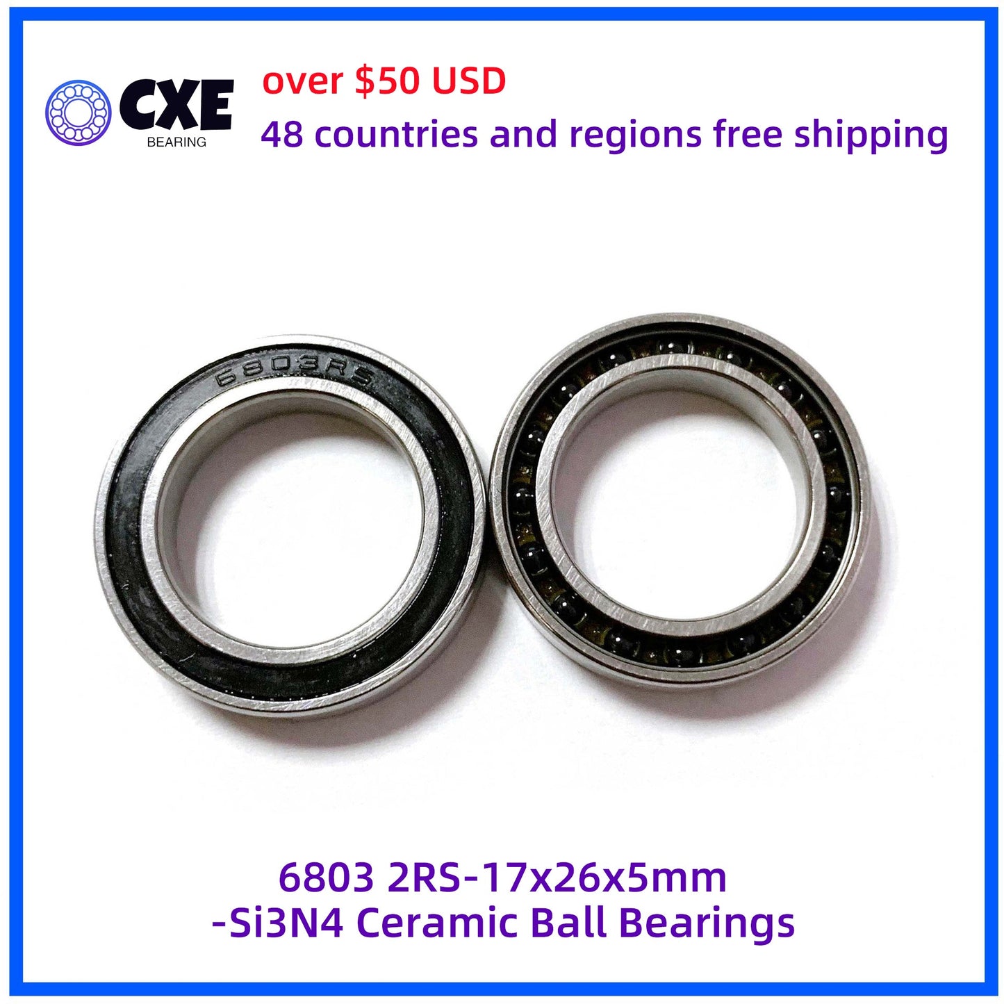 Rolamentos de Esferas de Cerâmica Si3N4 6803 2RS-17x26x5mm