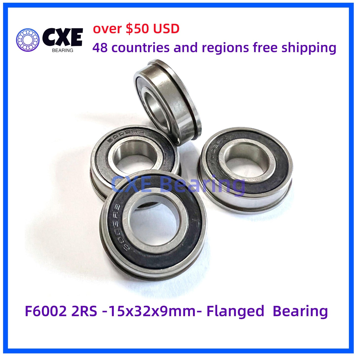 F6002 2RS -15x32x9mm- Flanged Bearing