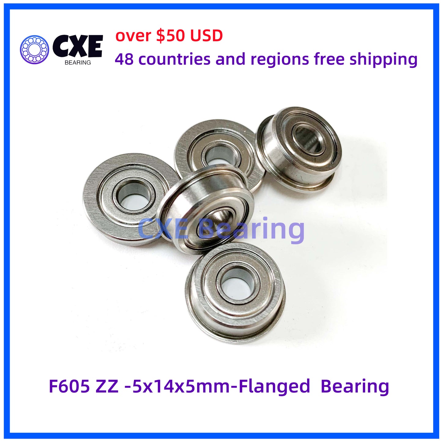F605 ZZ -5x14x5mm-Flanged Bearing