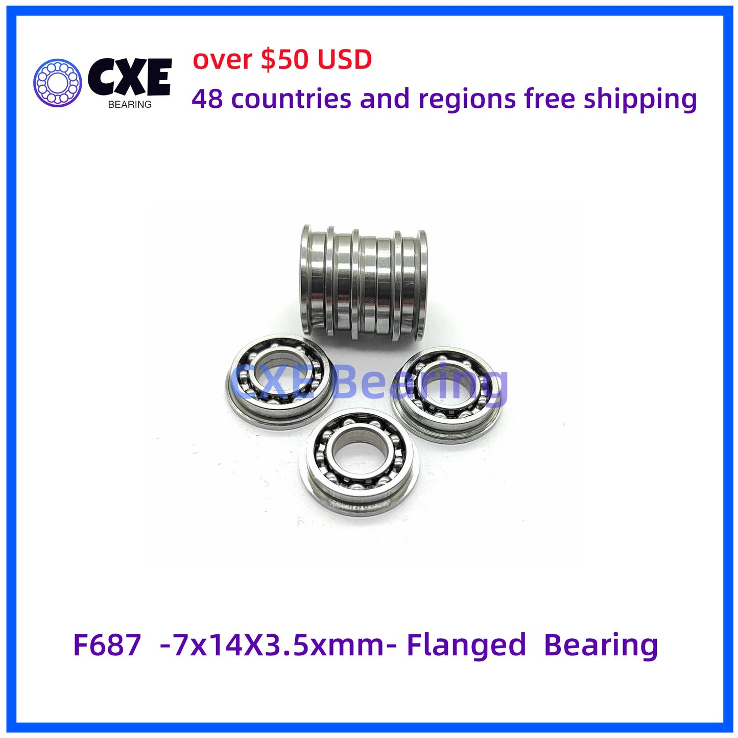 F687 -7x14X3.5xmm- Flanged Bearing
