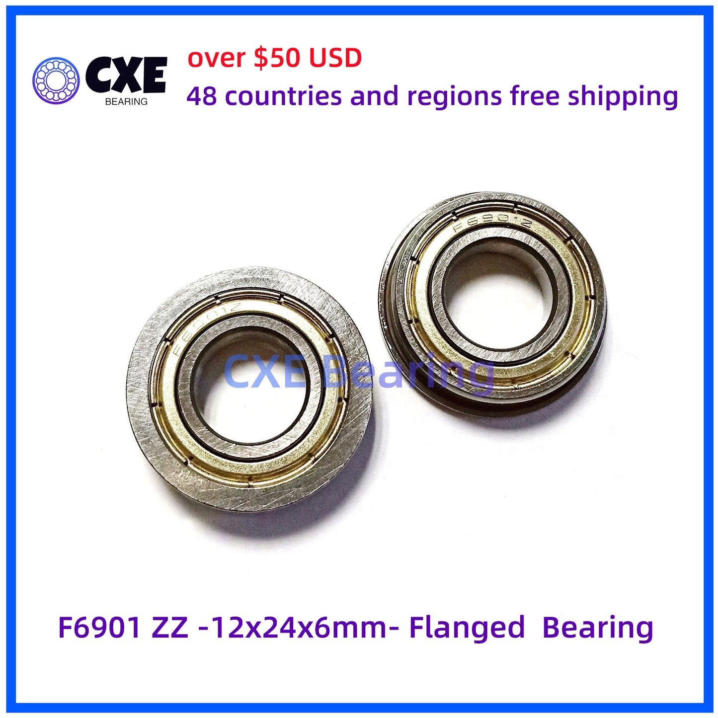 F6901 ZZ -12x24x6mm- Rolamento Flangeado