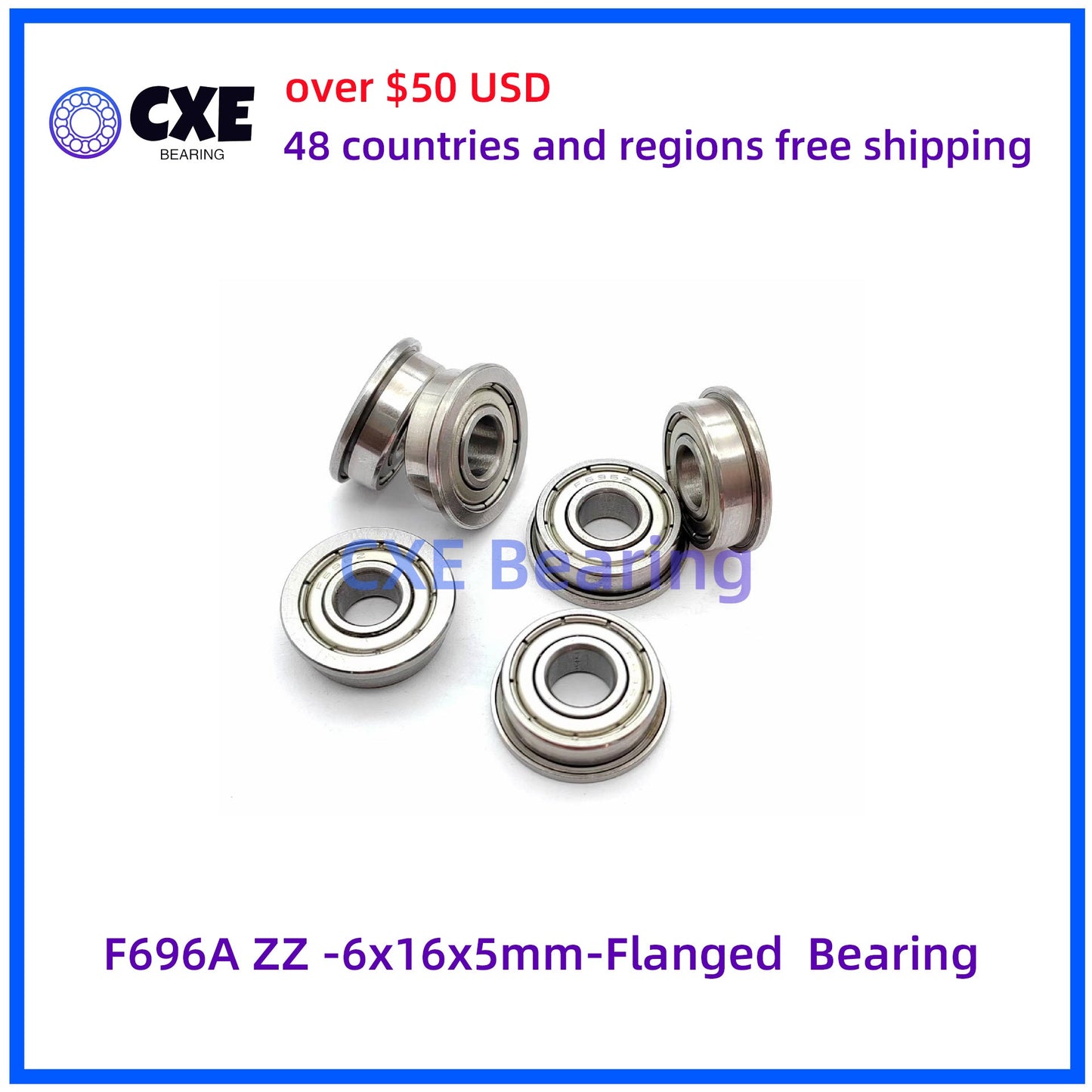 F696A ZZ -6x16x5mm-Flanged Bearing