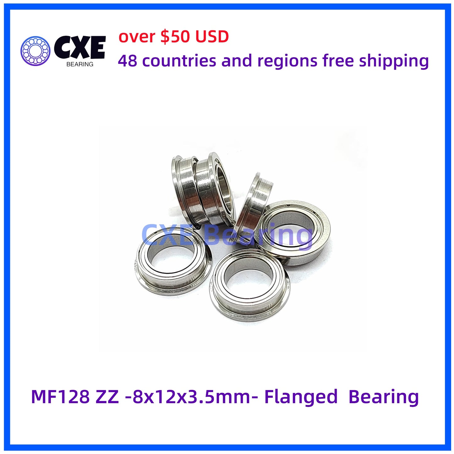 MF128 ZZ -8x12x3.5mm- Rolamento Flangeado