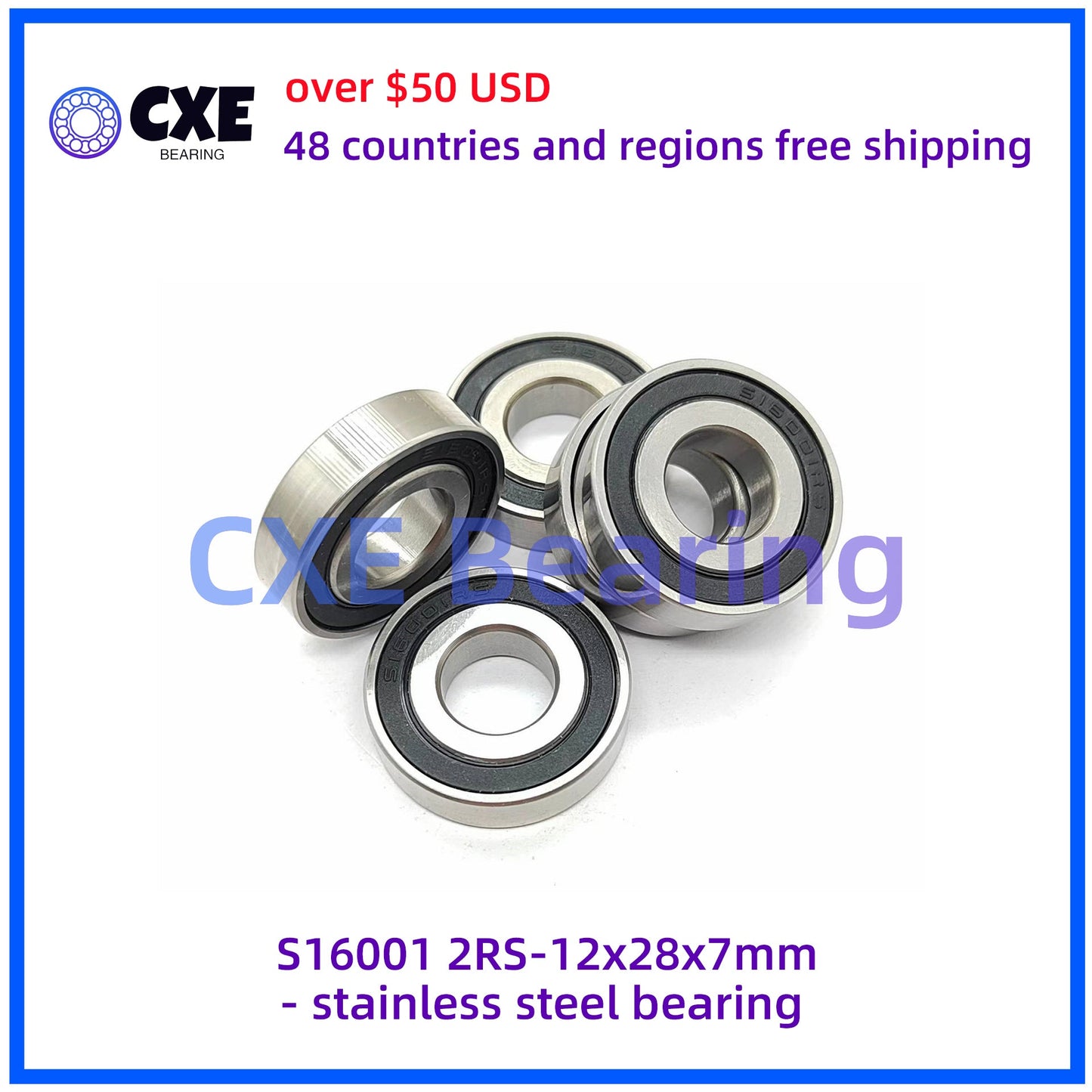 S16001 2RS 12mm*28mm*7mm Vòng đệm thép không gỉ
