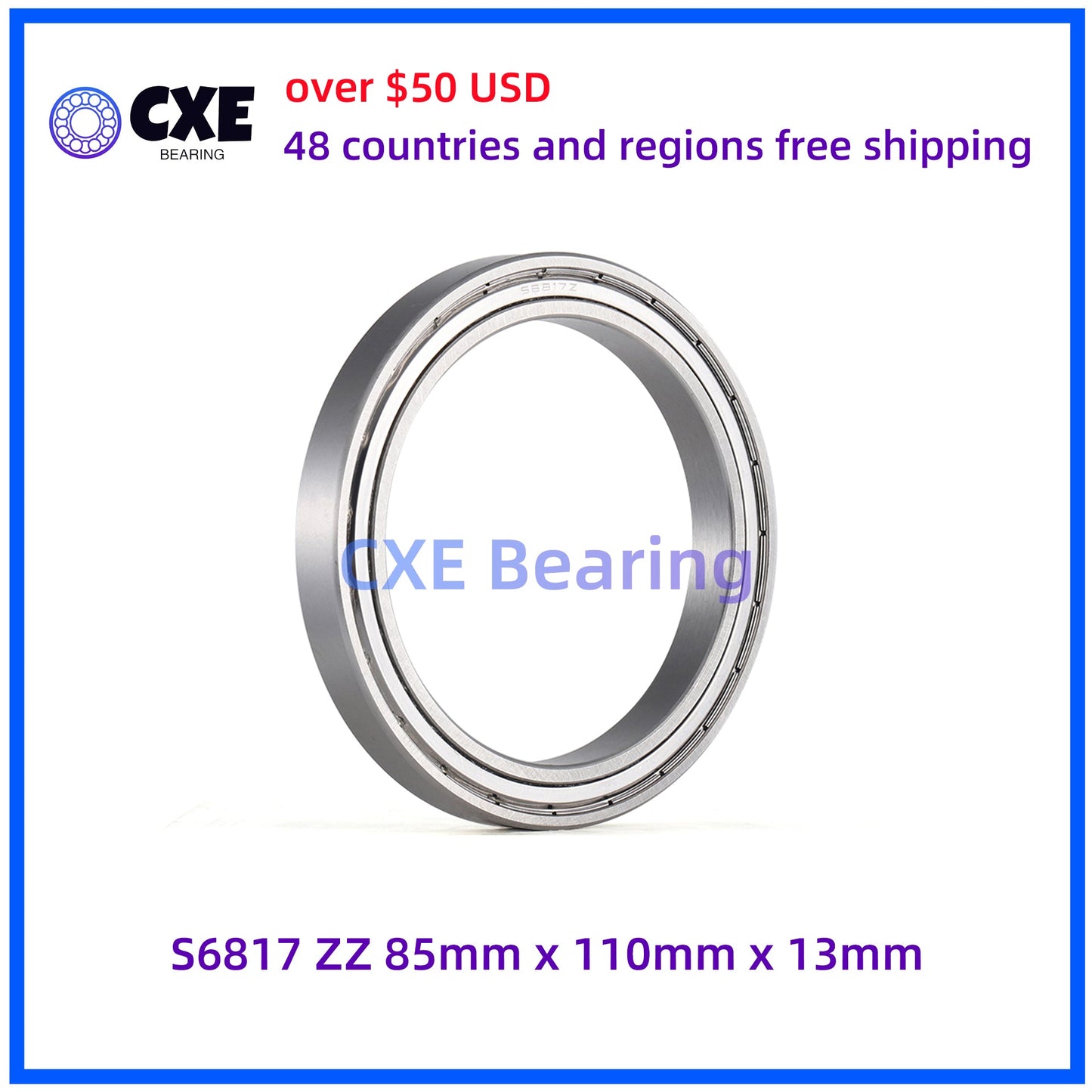 S61817-ZZ 85mm*110mm*13mm Vòng bi thép không gỉ
