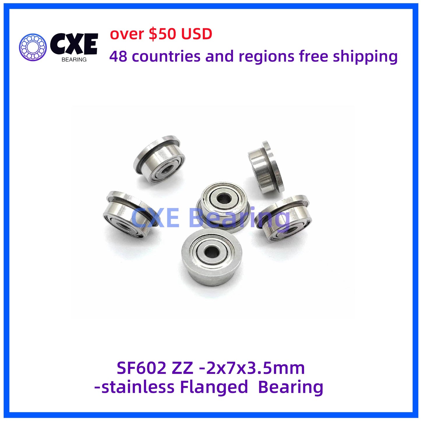 SF602 ZZ -2x7x3.5mm-thép không gỉ Vòng bi lắp đế