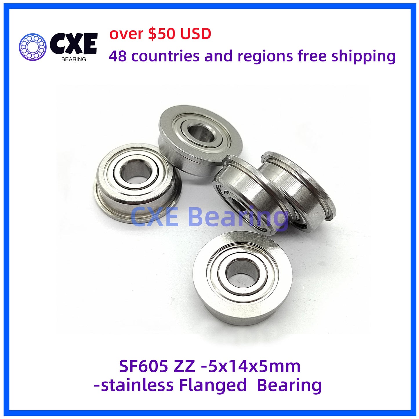 SF605 ZZ -5x14x5mm Vòng bi Fláng thép không gỉ