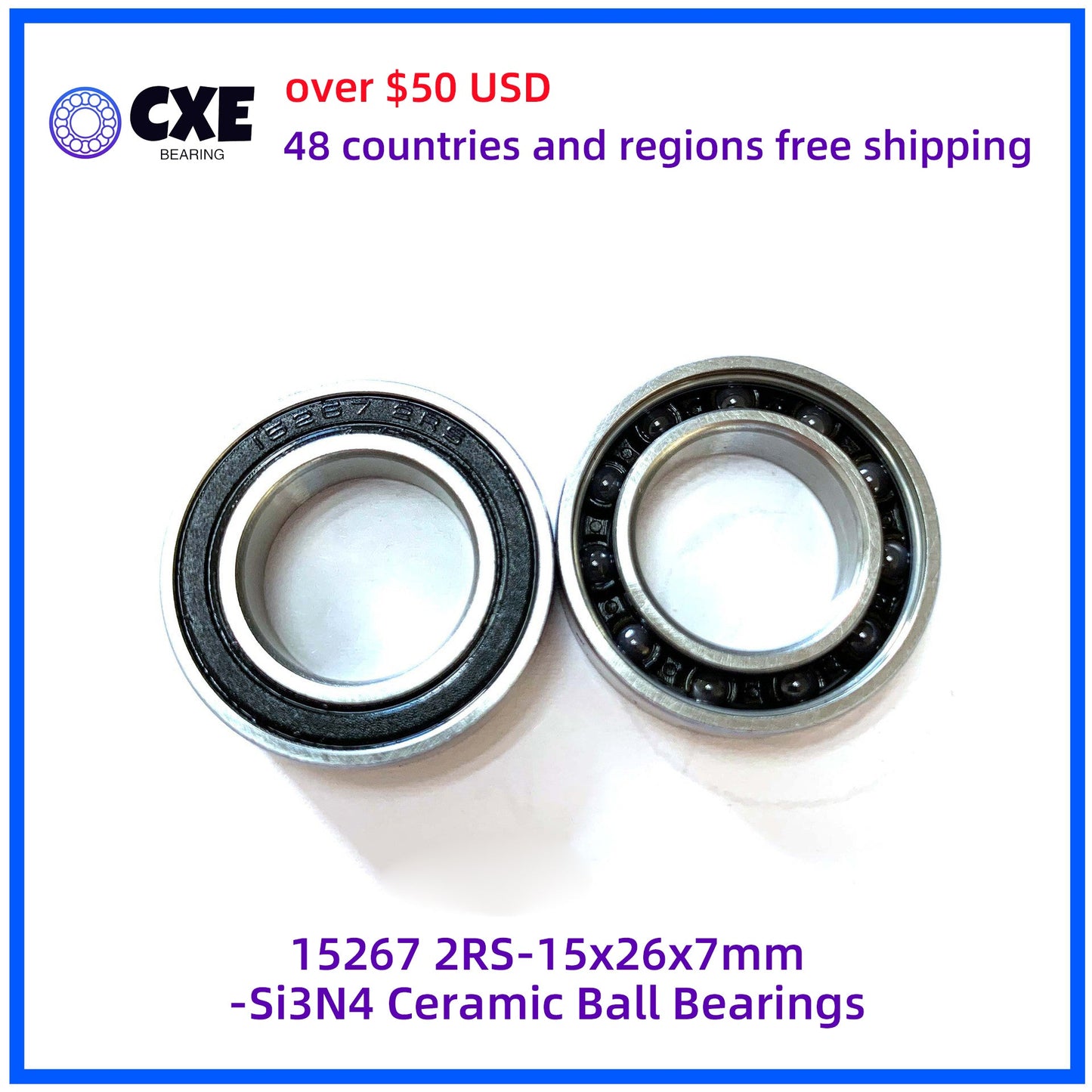 15267 2RS-15x26x7mm-Rolamentos de cerâmica Si3N4