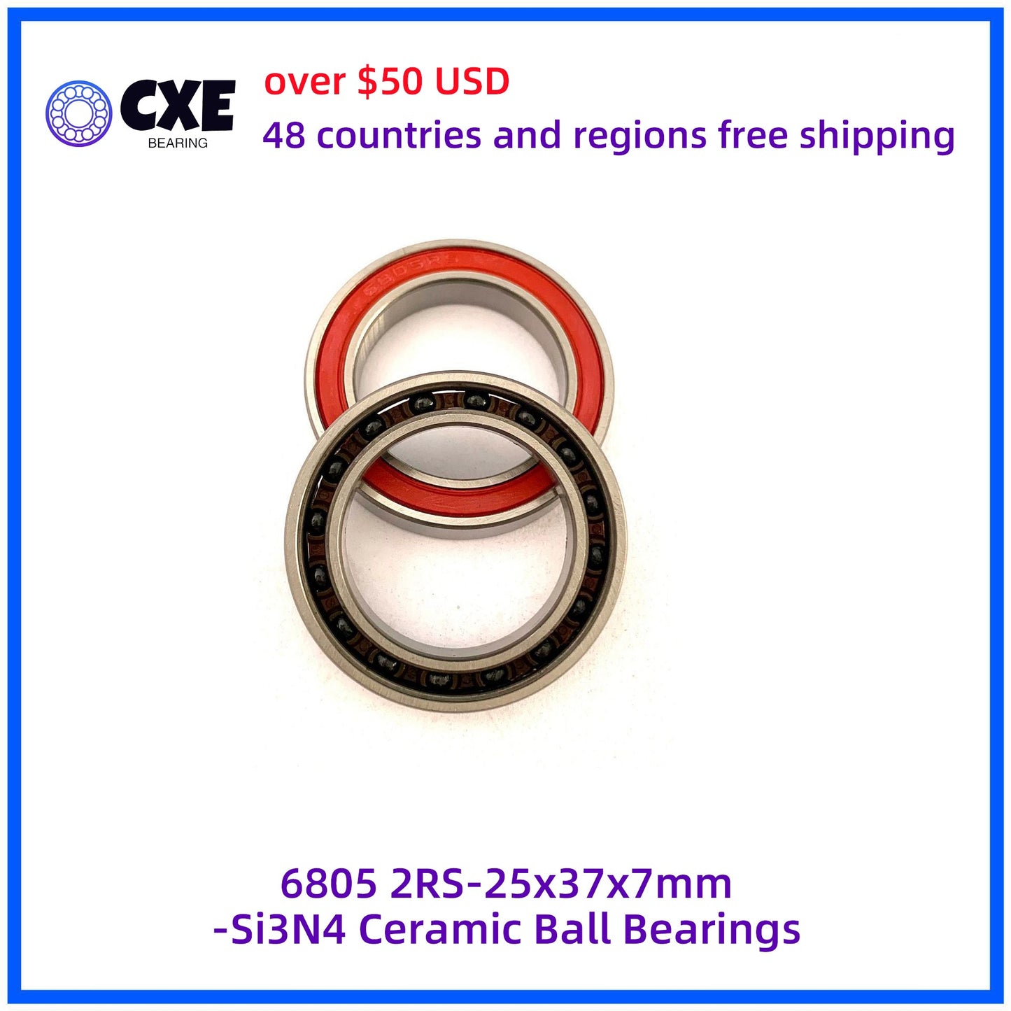 Rolamentos de Esferas de Cerâmica Si3N4 6805 2RS-25x37x7mm