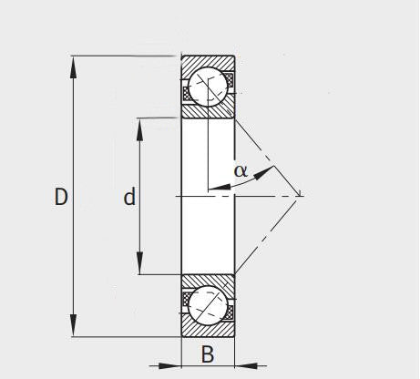 7222-B-JP – 110x200x38mm Angular Contact Ball Bearing | CXE Bearing