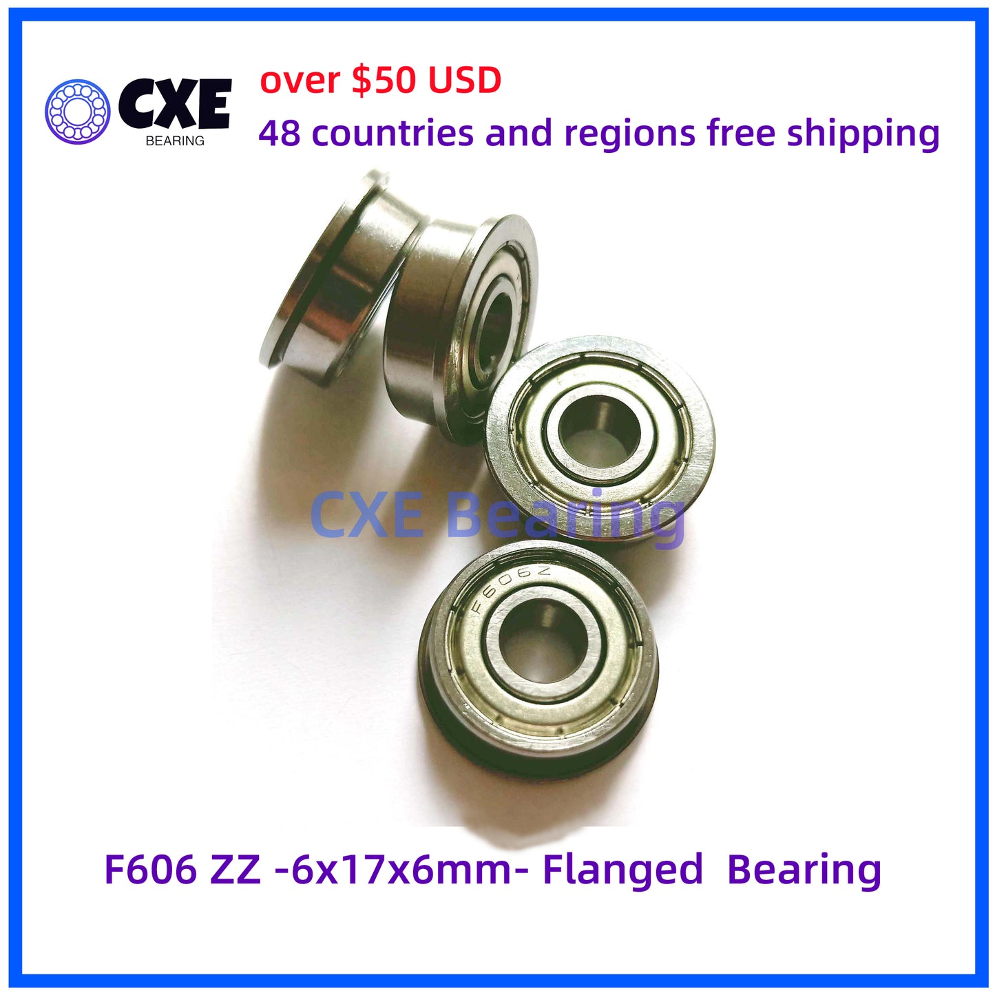F606ZZ-6x17x6mm-Flanged Bearing
