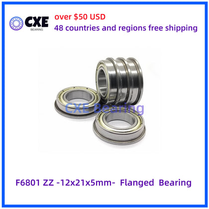 F6801 ZZ -12x21x5mm-  Flanged  Bearing