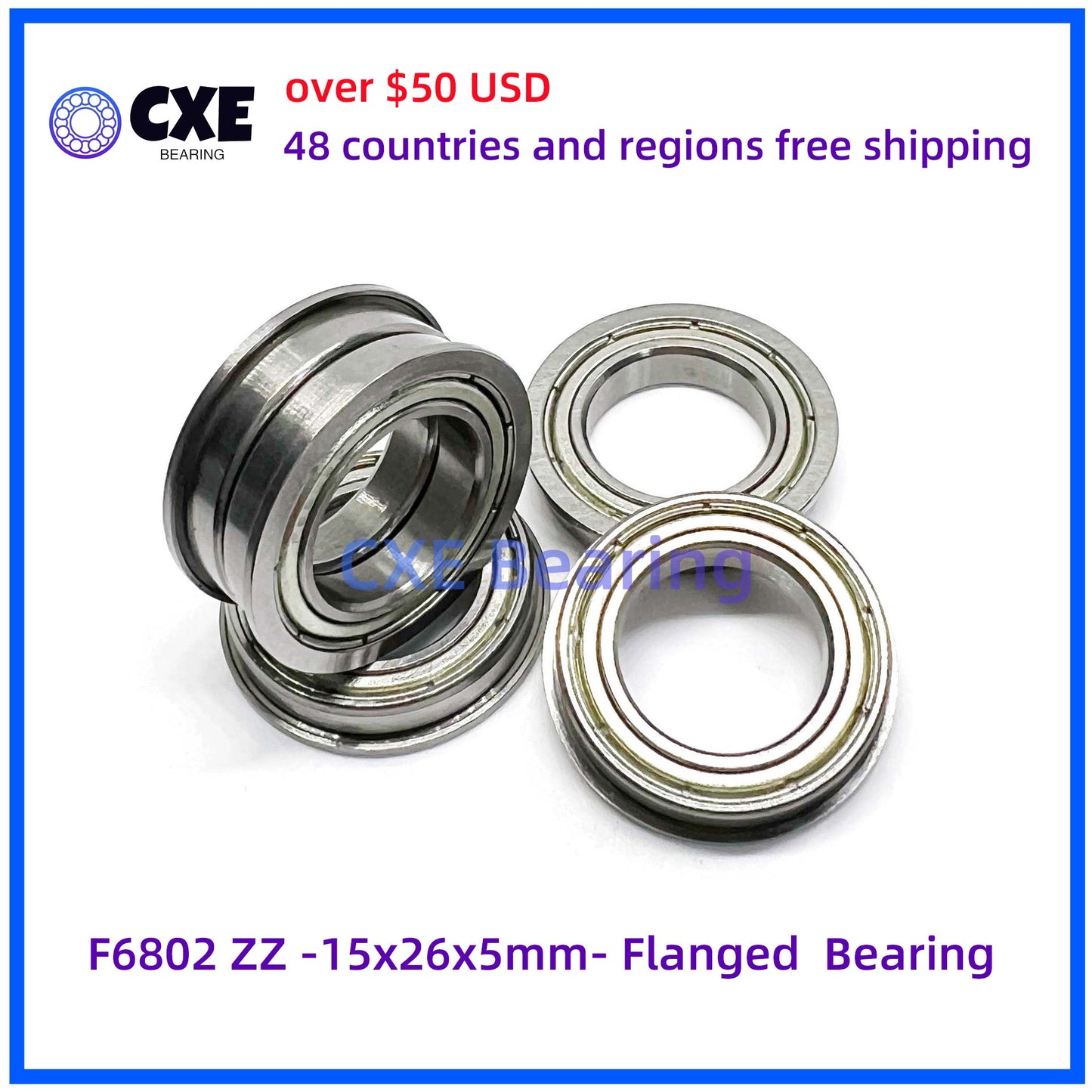 F6802 ZZ -15x26x5mm- Rolamento Flangeado