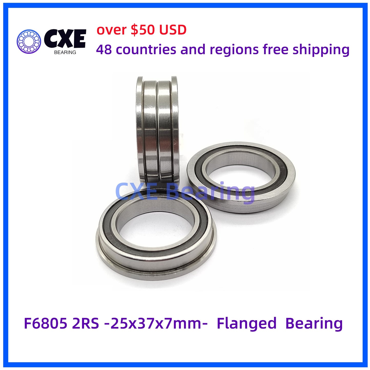 F6805 2RS -25x37x7mm- Rolamento Flangeado
