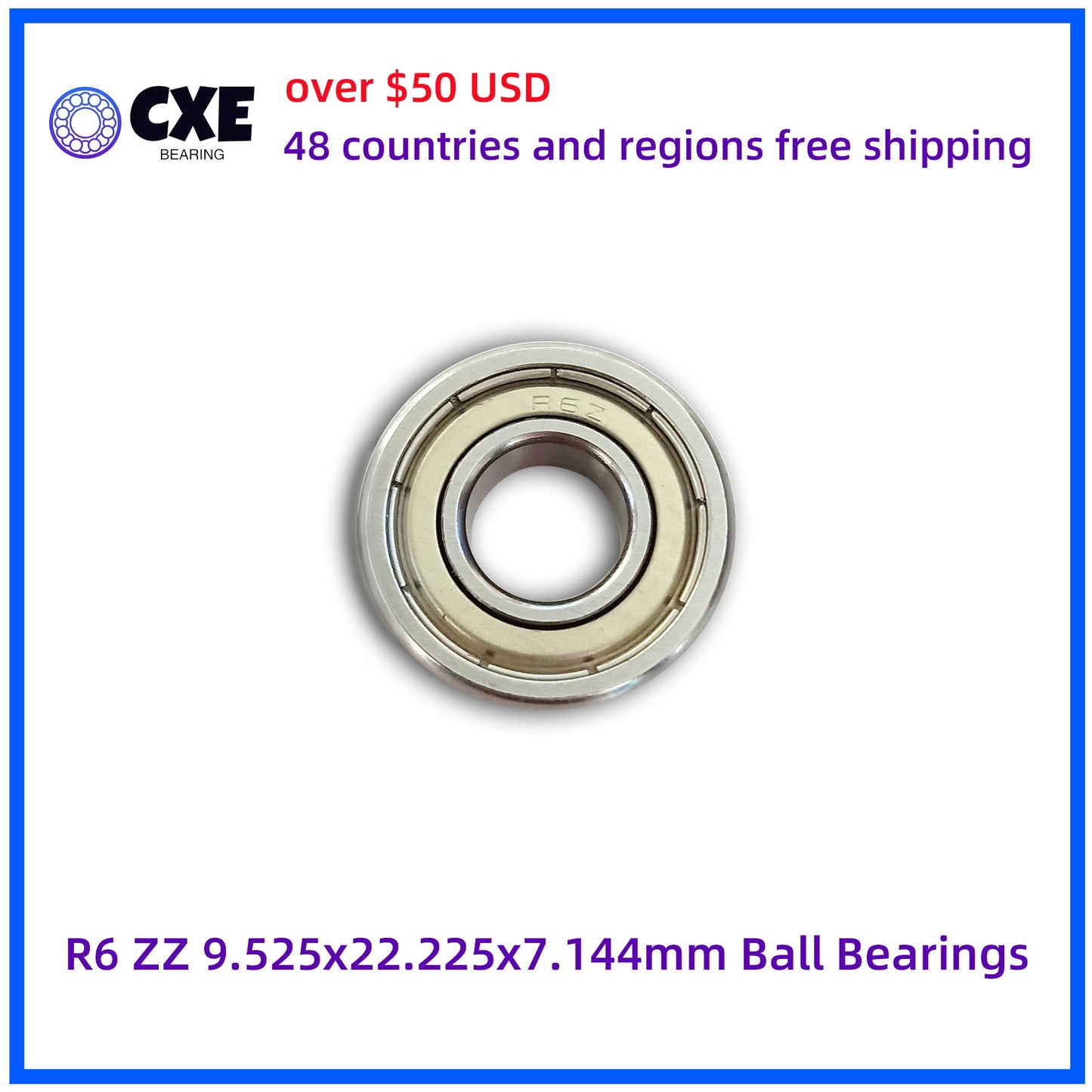 R6 ZZ 9.525x22.225x7.144mm Ball Bearings