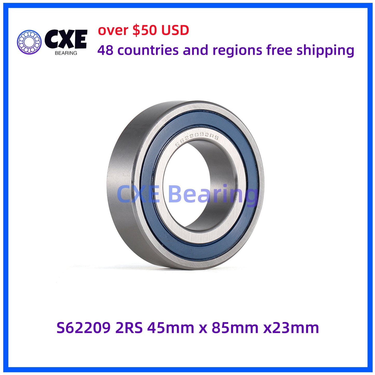 Vòng bi thép không gỉ S62209 2RS 45mm*85mm*23mm