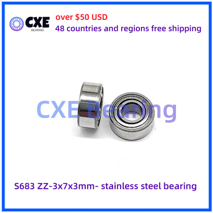 S683 ZZ-3x7x3mm- rolamento de aço inoxidável