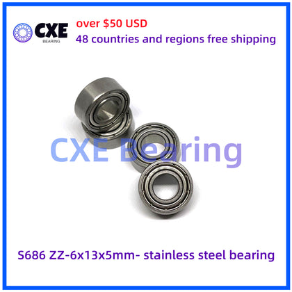 Rolamento S686 ZZ-6x13x5mm - aço inoxidável