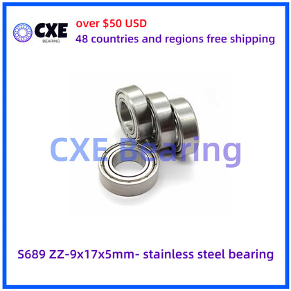 S689 ZZ-9x17x5mm- rolamento de aço inoxidável