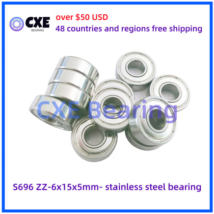 S696 ZZ-6x15x5mm- rolamento de aço inoxidável