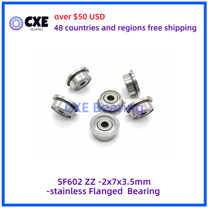 SF602 ZZ -2x7x3.5mm-stainless Flanged  Bearing