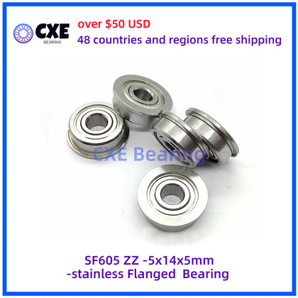 SF605 ZZ -5x14x5mm-stainless Flanged  Bearing