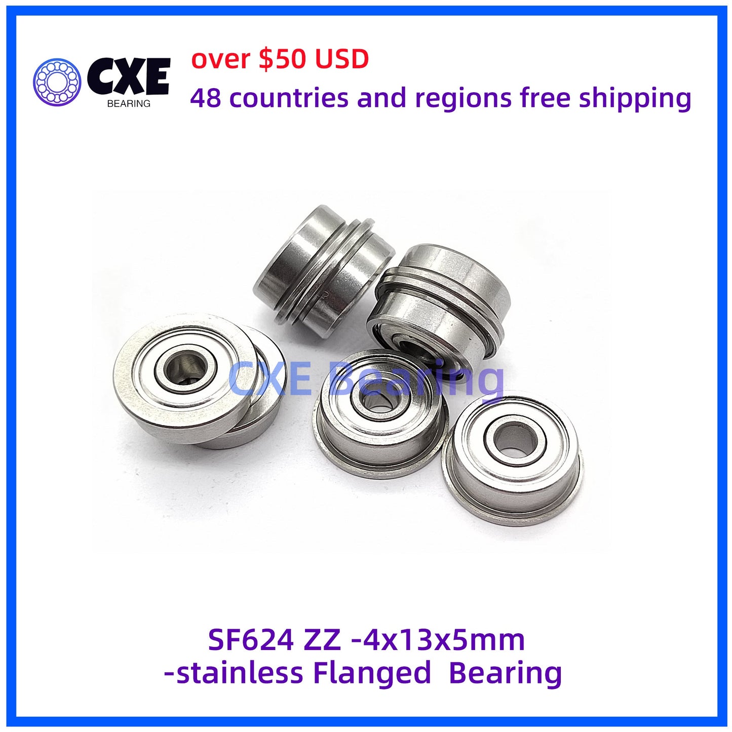 SF624 ZZ - 4x13x5mm - Vòng bi Flange Thép không gỉ