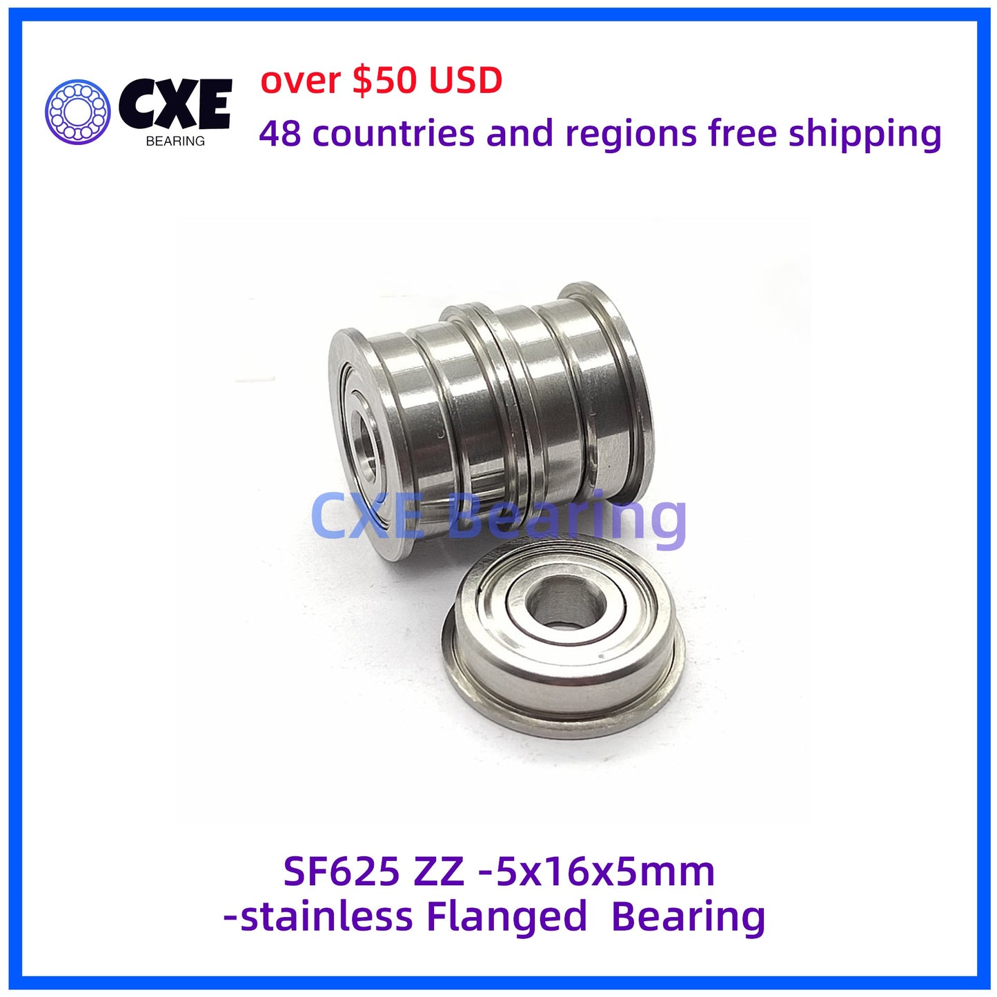 SF625 ZZ -5x16x5mm-stainless Vòng bi lồi có đế