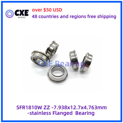 SFR1810W ZZ -7.938x12.7x4.763mm-stainless Flanged  Bearing