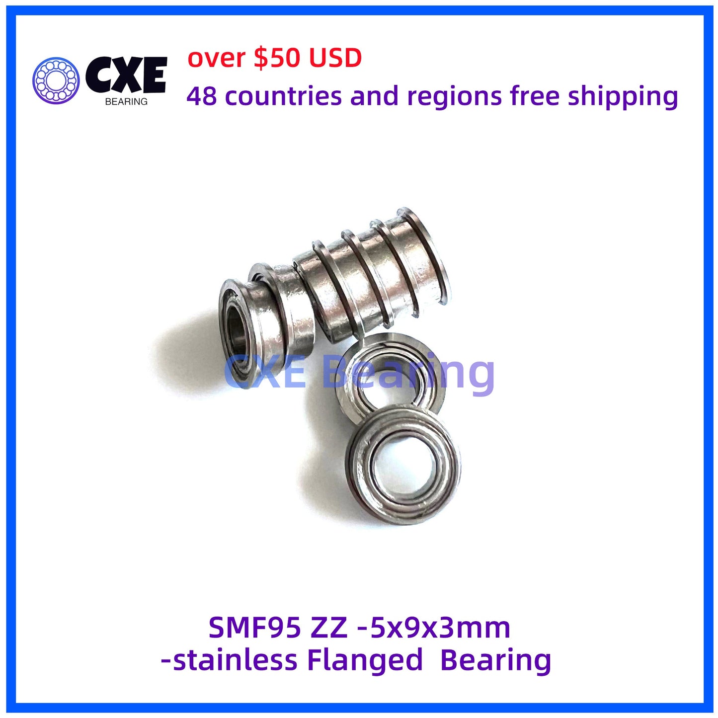 SMF95 ZZ -5x9x3mm- Rolamento Flangeado de Inox